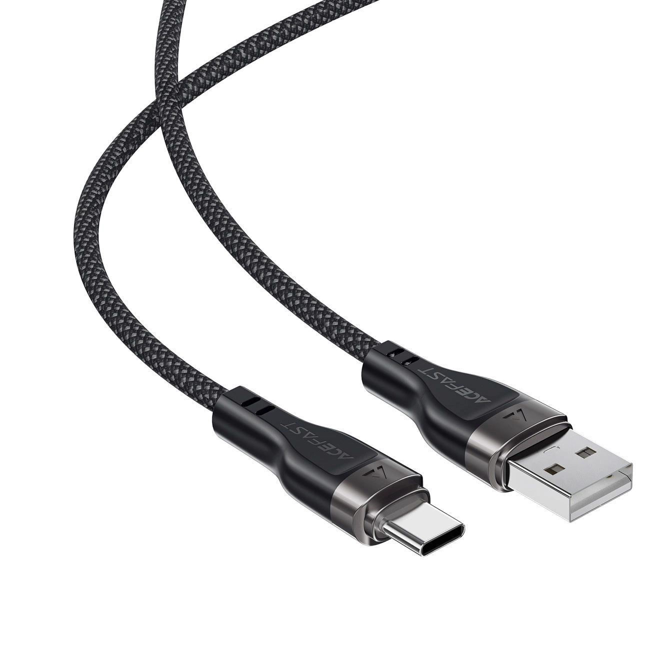 Acefast C11-04 USB-A - USB-C 3A Kabel 1,2m Magnetgeflecht - Schwarz