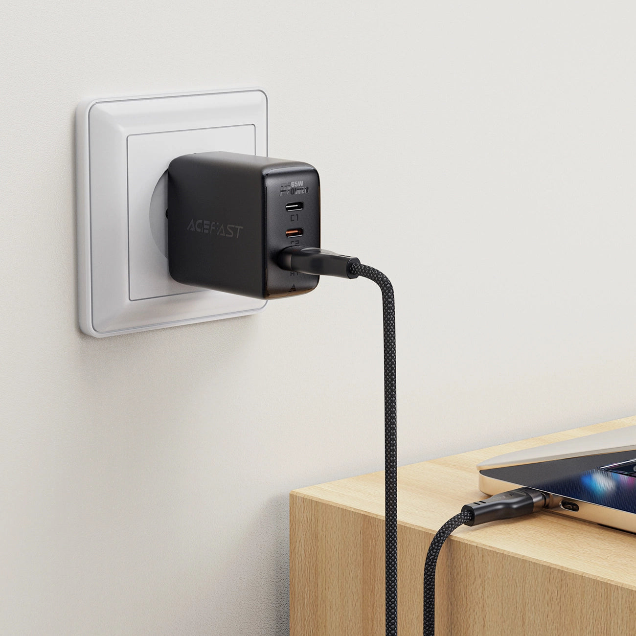 Acefast C11-04 USB-A - USB-C 3A Kabel 1,2m Magnetgeflecht - Schwarz