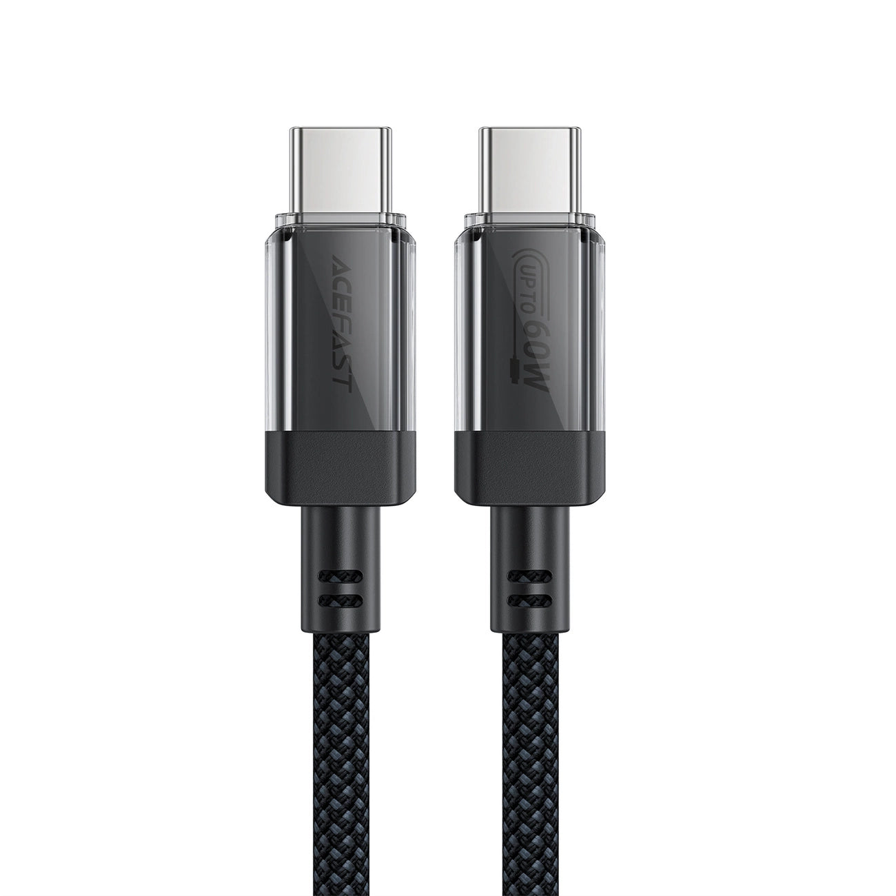 Acefast C12 USB-C / USB-C PD-Kabel 60 W 480 MB/mit Nylongeflecht – Schwarz