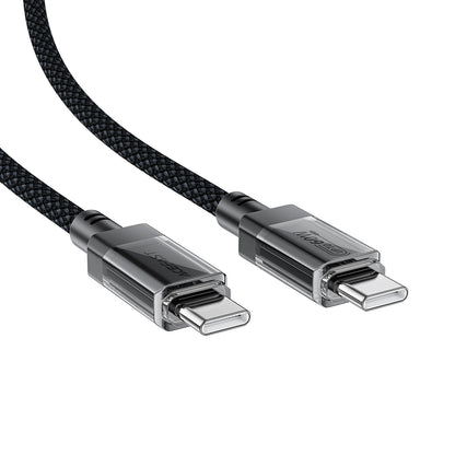 Acefast C12 USB-C / USB-C PD-Kabel 60 W 480 MB/mit Nylongeflecht – Schwarz