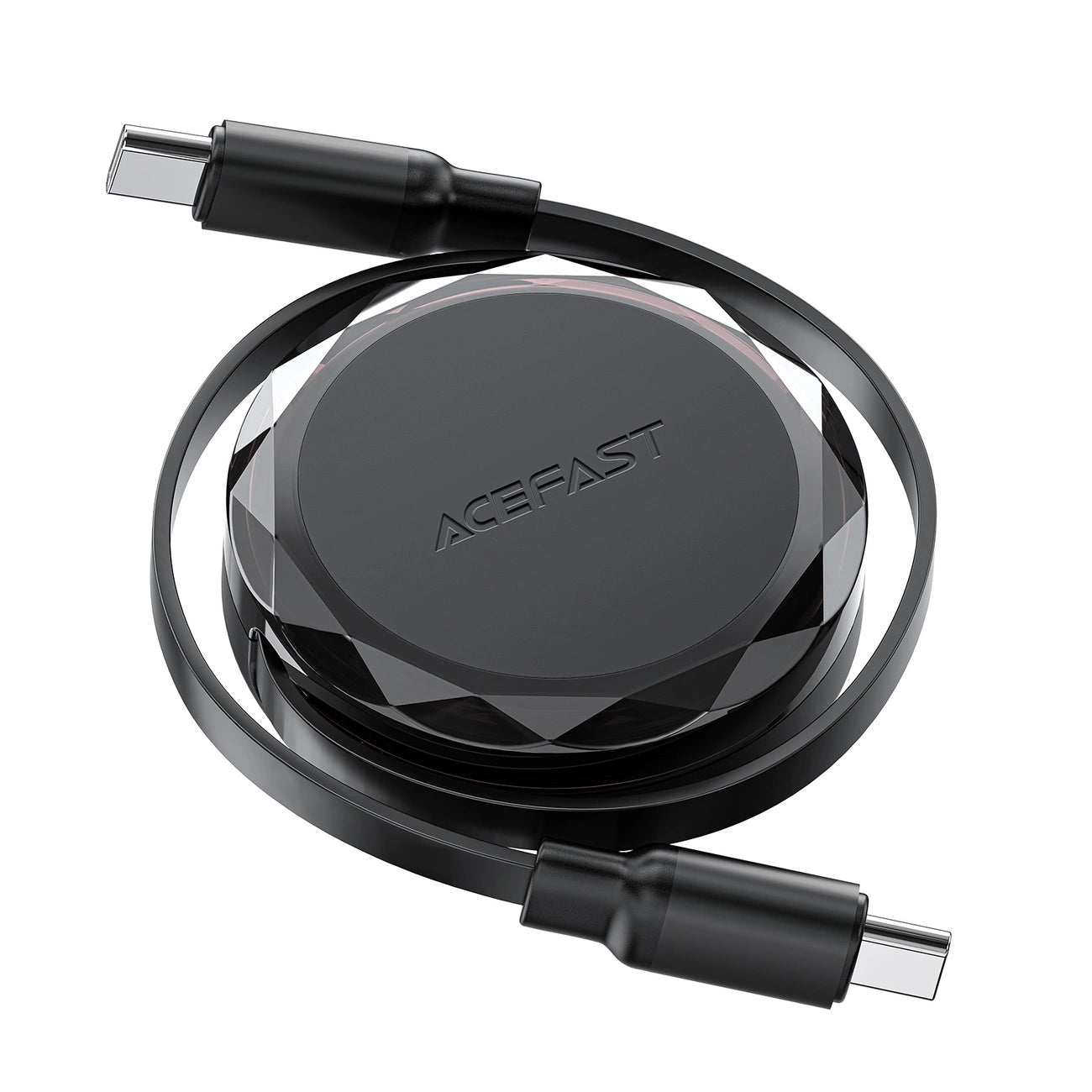 Acefast C13-03 USB-C – USB-C 60 W einziehbares Kabel – Schwarz