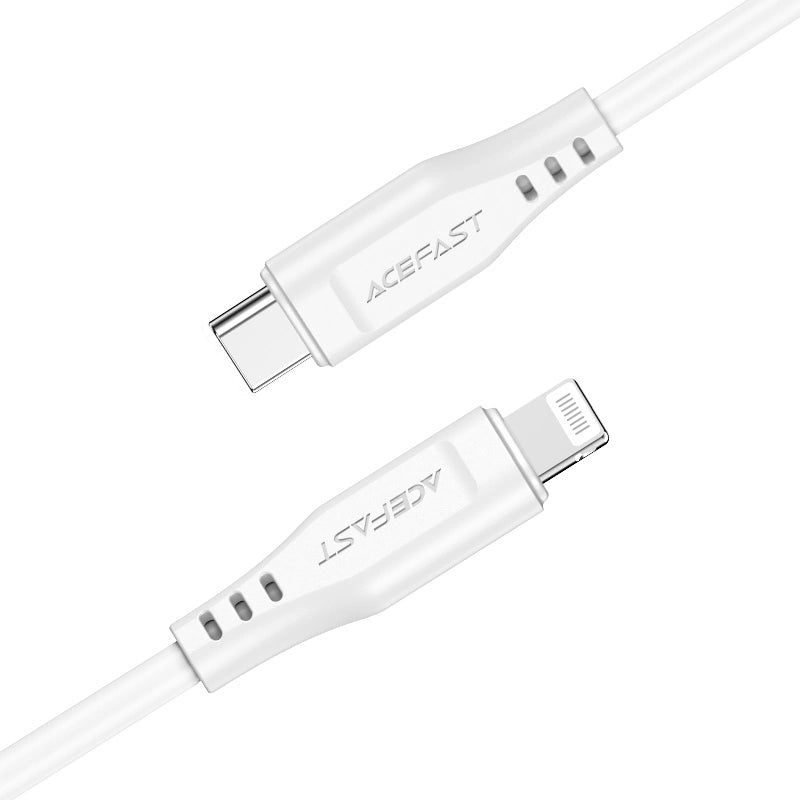 Acefast C3-01 Lightning – USB-C PD-Kabel 30 W 3 A 480 Mbit/s 1,2 m – Weiß