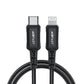 Acefast C4-01 Lightning – USB-C PD-Kabel 30 W 3 A 480 Mbit/s 1,8 m – Schwarz