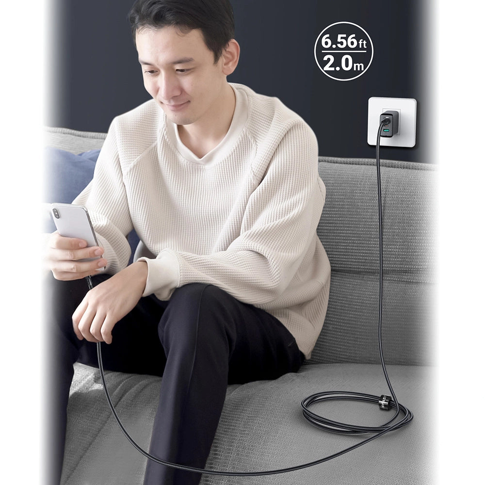 Acefast C4-03 Schwarz USB-C – USB-C PD QC-Kabel 100 W 5 A 480 Mbit/s 2 m – Schwarz