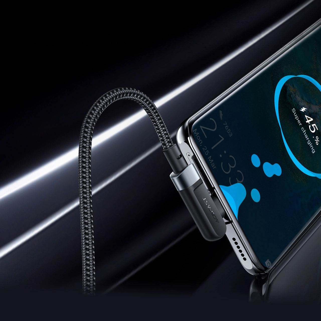 Acefast C5-03 Schwarz USB-C – USB-C PD QC-Kabel 100 W 5 A 480 Mbit/s 2 m – Schwarz