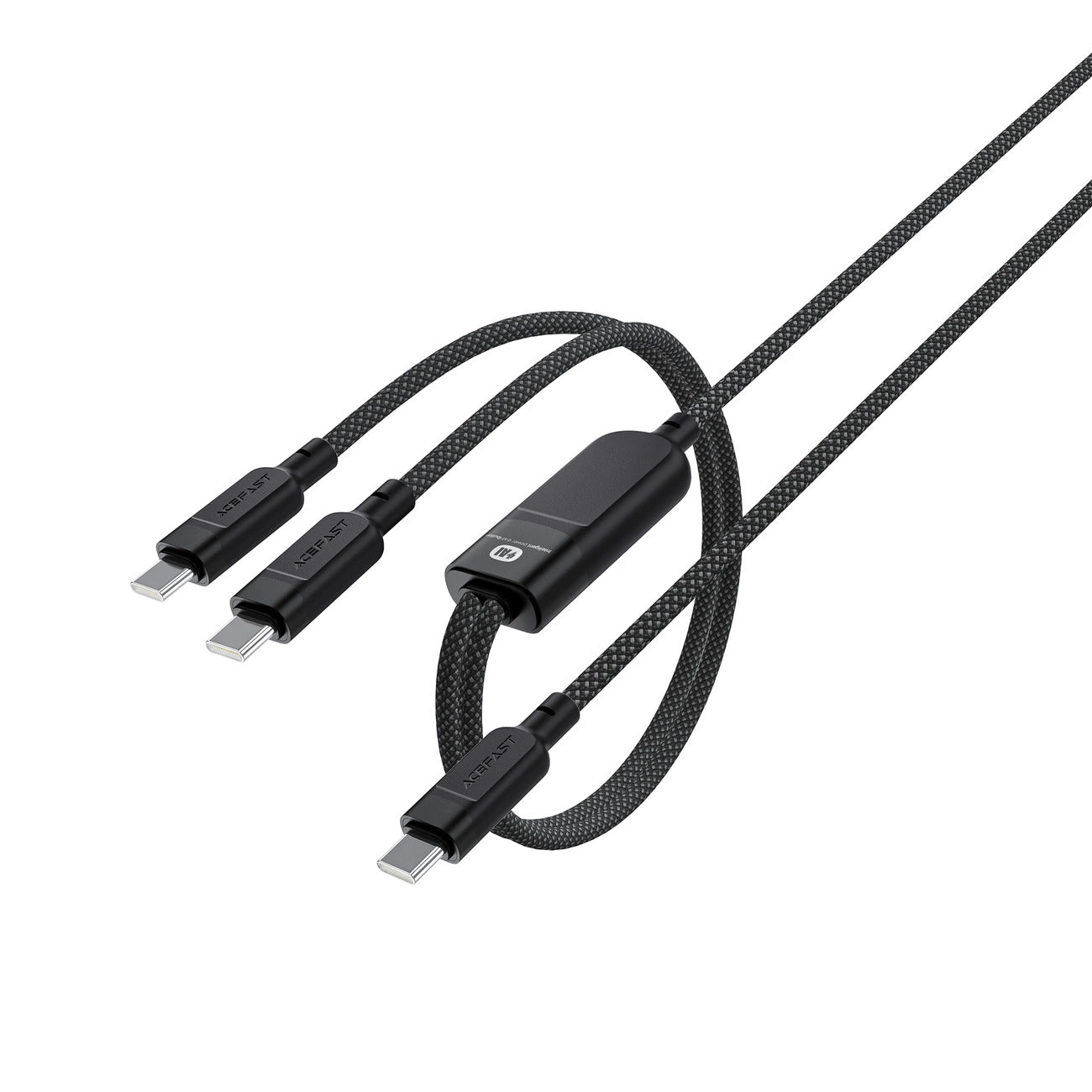Acefast C5 USB-C – USB-C / USB-C 2in1 100 W 480 Mbit/s Kabel – Schwarz