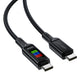 Acefast C7-03 USB-C USB-C 100 W 1,2 m Kabel mit Display – Schwarz