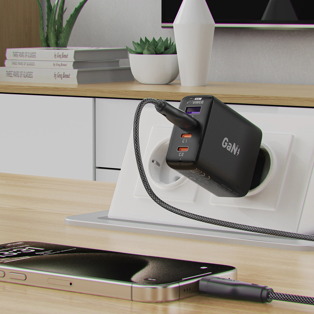 Acefast C8-04 USB-A / USB-C 3A 1.2m Kabel - schwarz