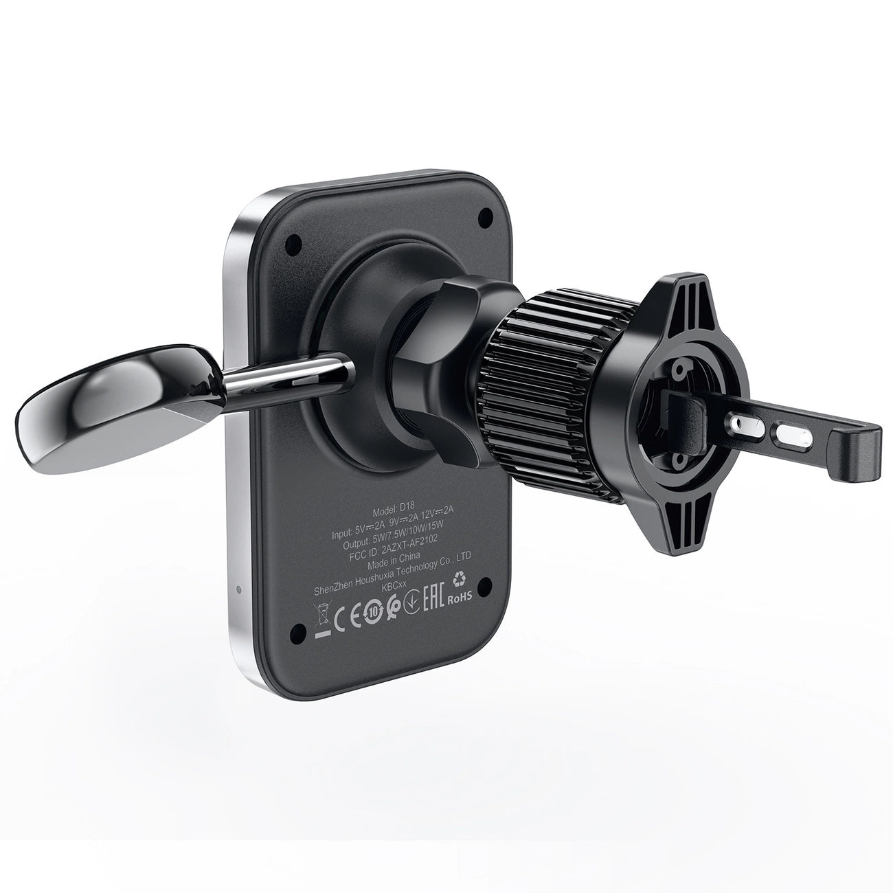 Acefast D18 Autohalterung mit MagSafe / Qi-Induktionsladegerät + USB-A USB-C-Kabel - Schwarz