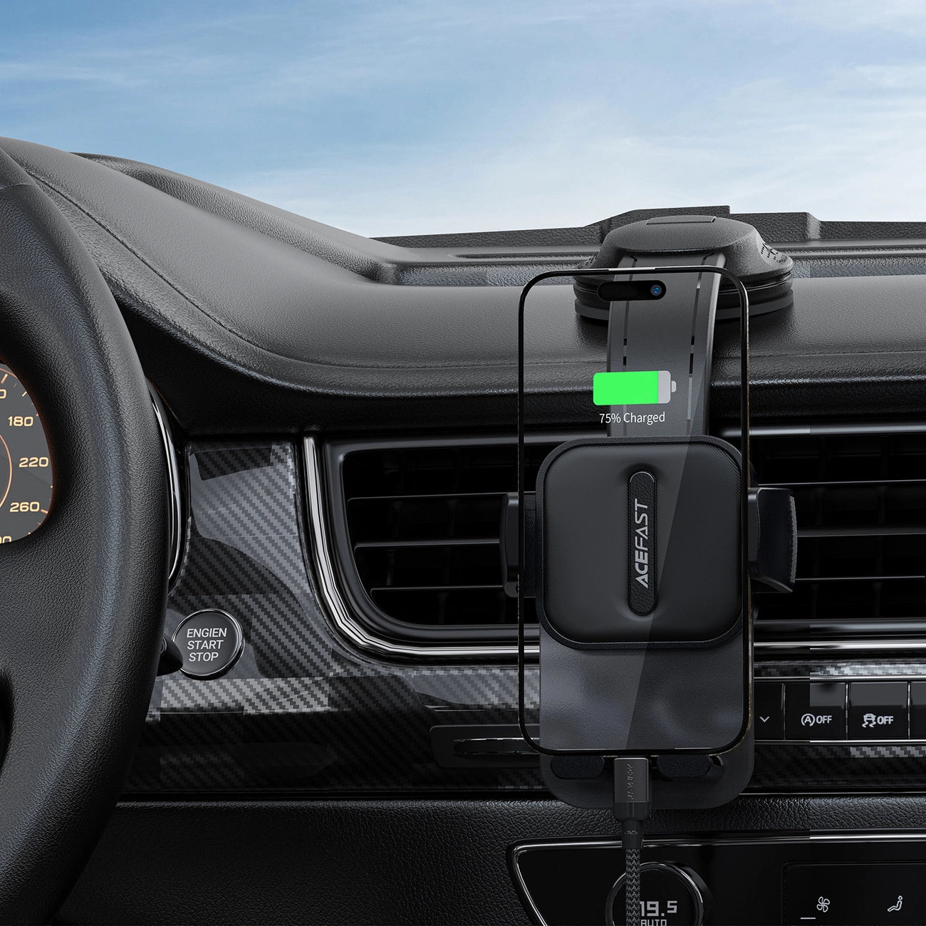 Acefast D26 Autohalterung für Smartphone am Armaturenbrett – Schwarz