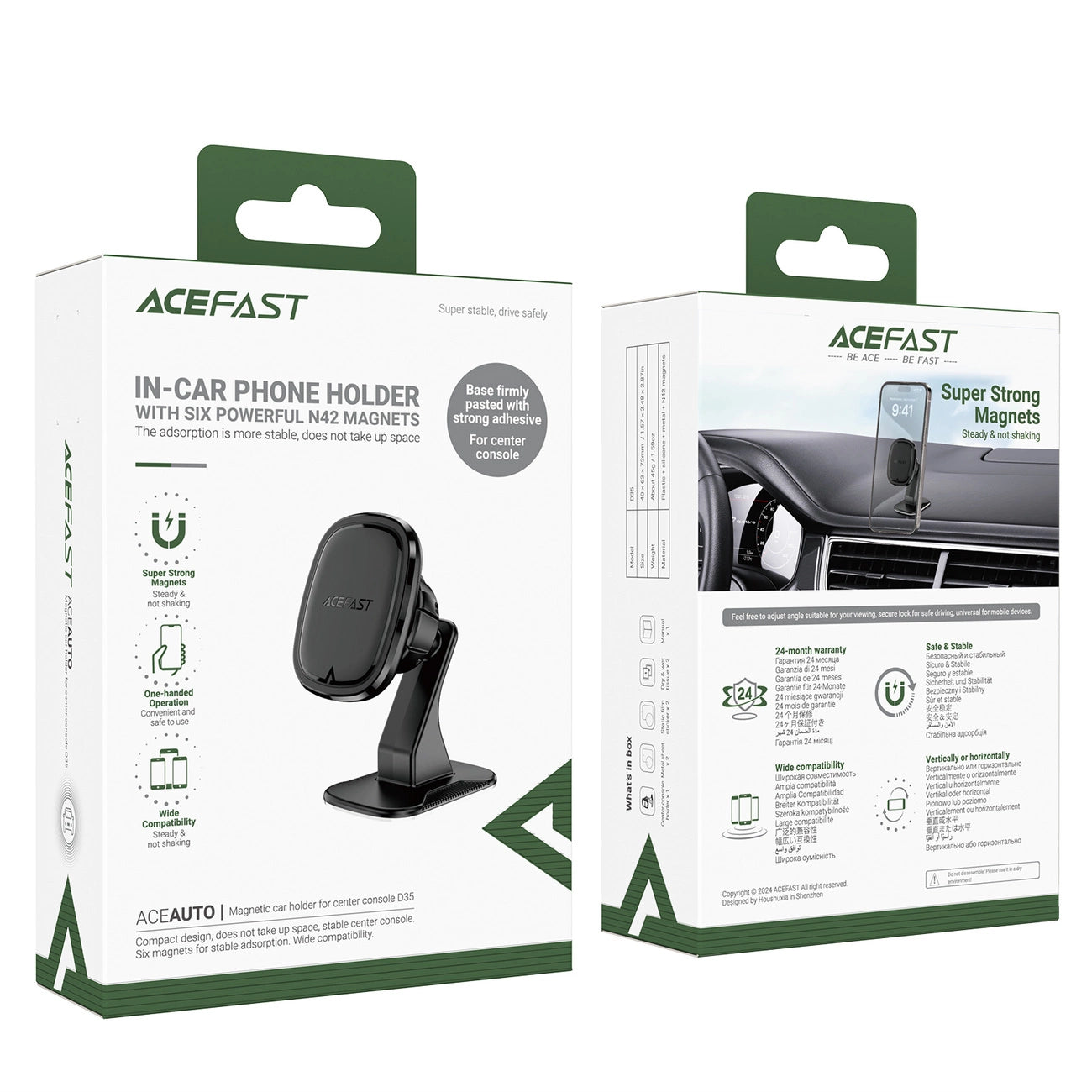 Acefast D35 magnetische Armaturenbretthalterung – schwarz