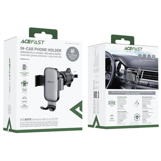 Acefast D38 Schwerkraft-Autohalterung für Lüftungsschlitze – schwarz