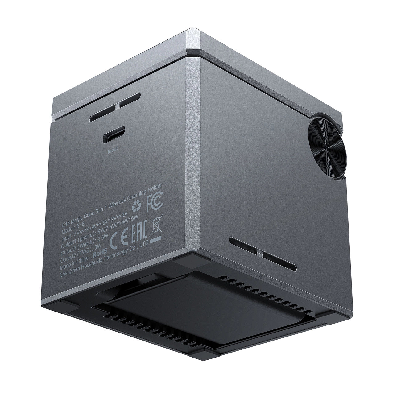 Acefast E18 Rubik's Cube 3 in 1 induktives Ladegerät - Schwarz