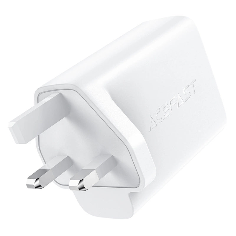 Acefast GaN-Ladegerät (UK-Stecker) 2x USB Typ C 50 W, Power Delivery, PPS, Q3 3.0, AFC, FCP (A32 UK)