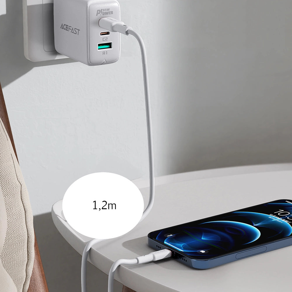 Acefast Kabel MFI USB Typ C - Lightning 1,2m, 30W, 3A schwarz (C2-01 schwarz)