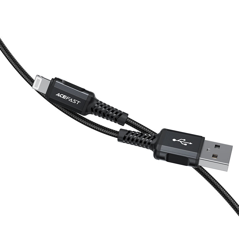 Acefast MFI USB - Lightning -Kabel 1,8 m, 2,4 A schwarz (C4-02 A Black)