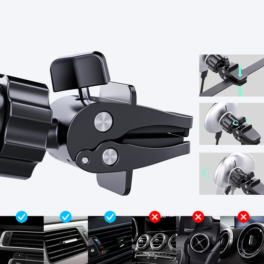 Acefast Qi 15W kabelloses Autoladegerät, magnetischer Telefonhalter für Lüftungsschlitze, schwarz (D3 schwarz)