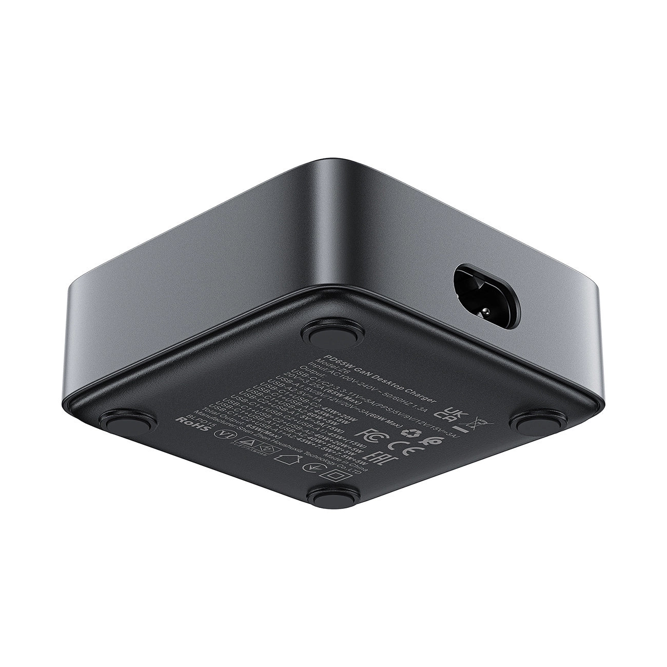 Acefast Z6 GaN Tischladegerät 2x USB-A / 2x USB-C PD 65W - Schwarz