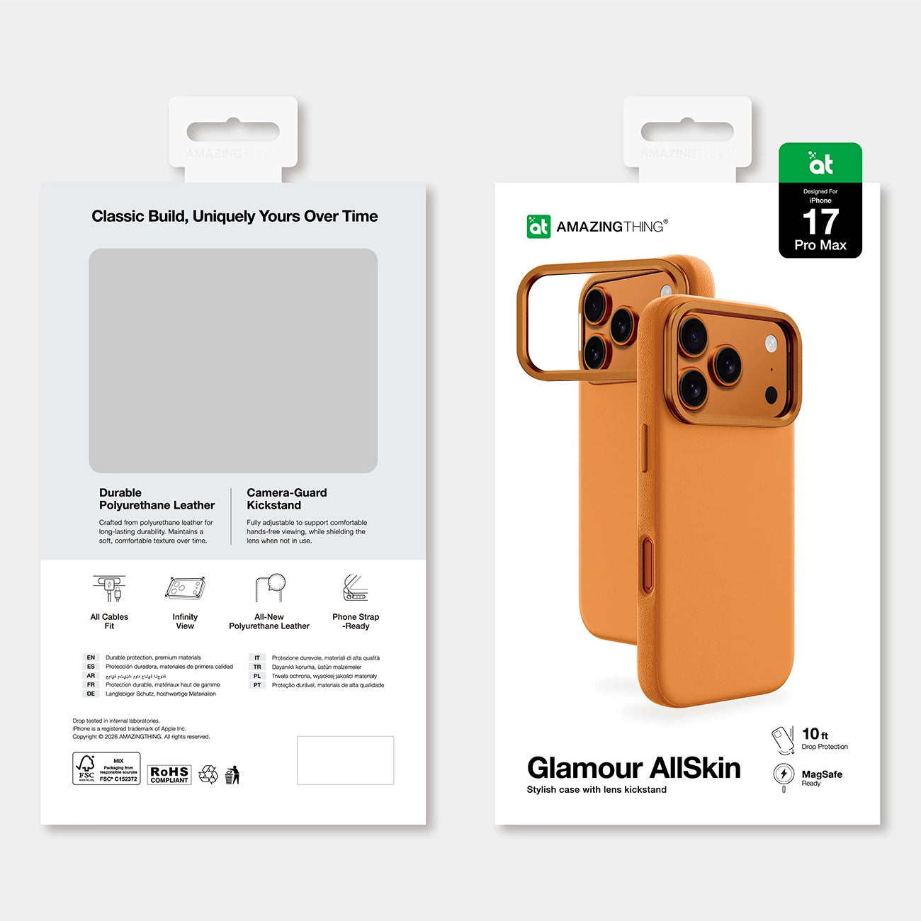 AmazingThing Glamour-Hülle für iPhone 17 Pro Max – Orange