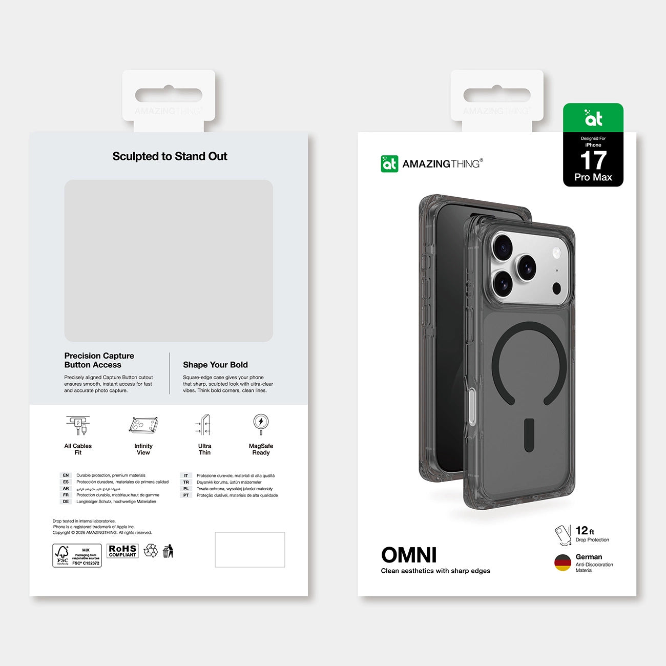 AmazingThing Omni Case für iPhone 17 Pro Max, kompatibel mit MagSafe, Schwarz