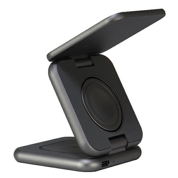 Audi Big Logo faltbares induktives Ladegerät 3in1 0 - grau