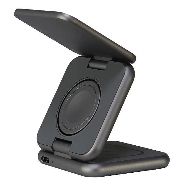 Audi Big Logo faltbares induktives Ladegerät 3in1 0 - grau