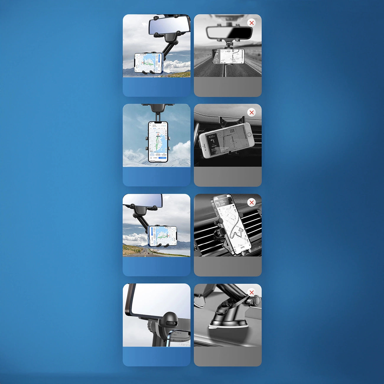 Autotelefonhalter am Rückspiegel - Schwarz