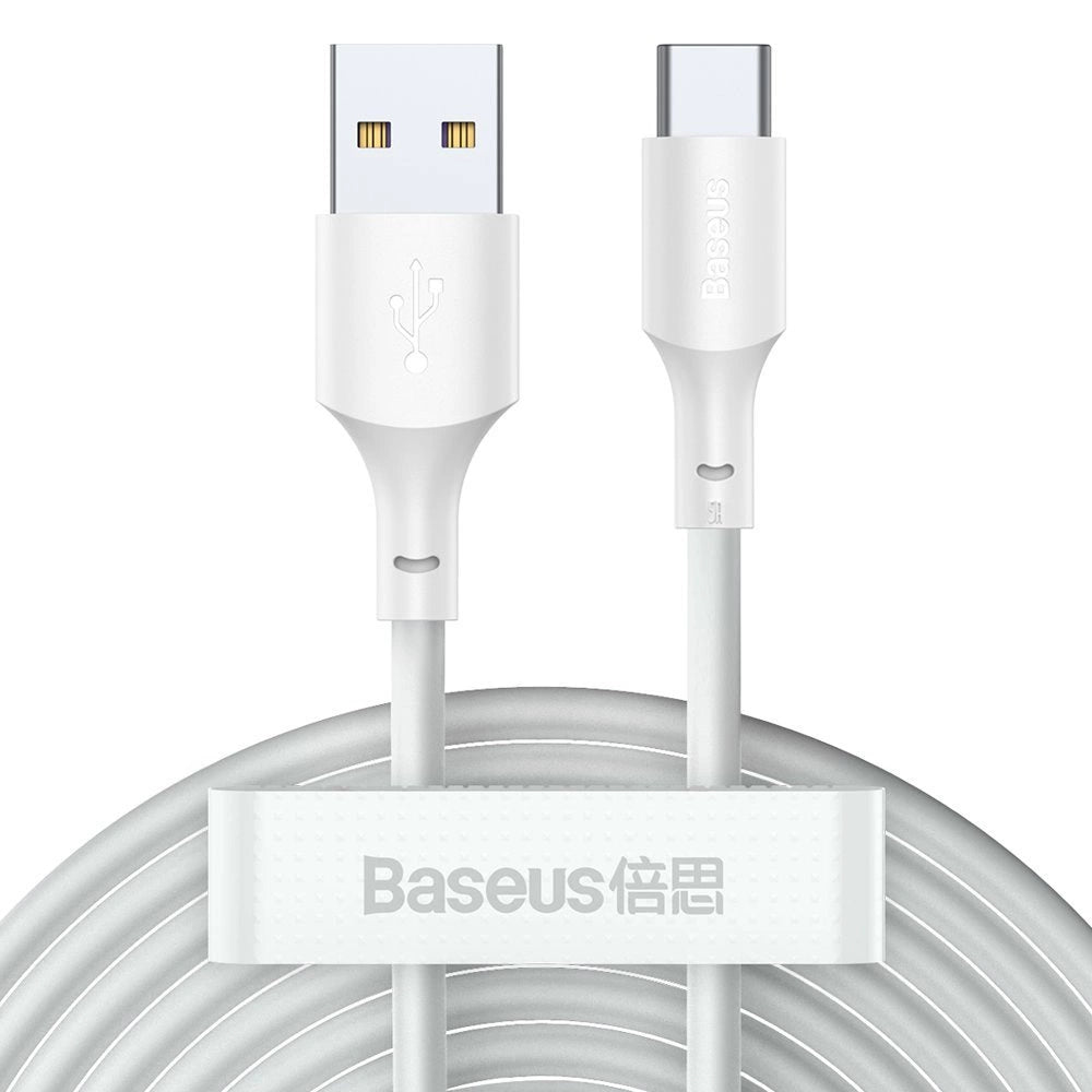 Baseus 2x USB-A - USB Typ C Schnellladekabel Quick Charge 40 W 5 A 1,5 m - weiß (TZCATZJ-02)
