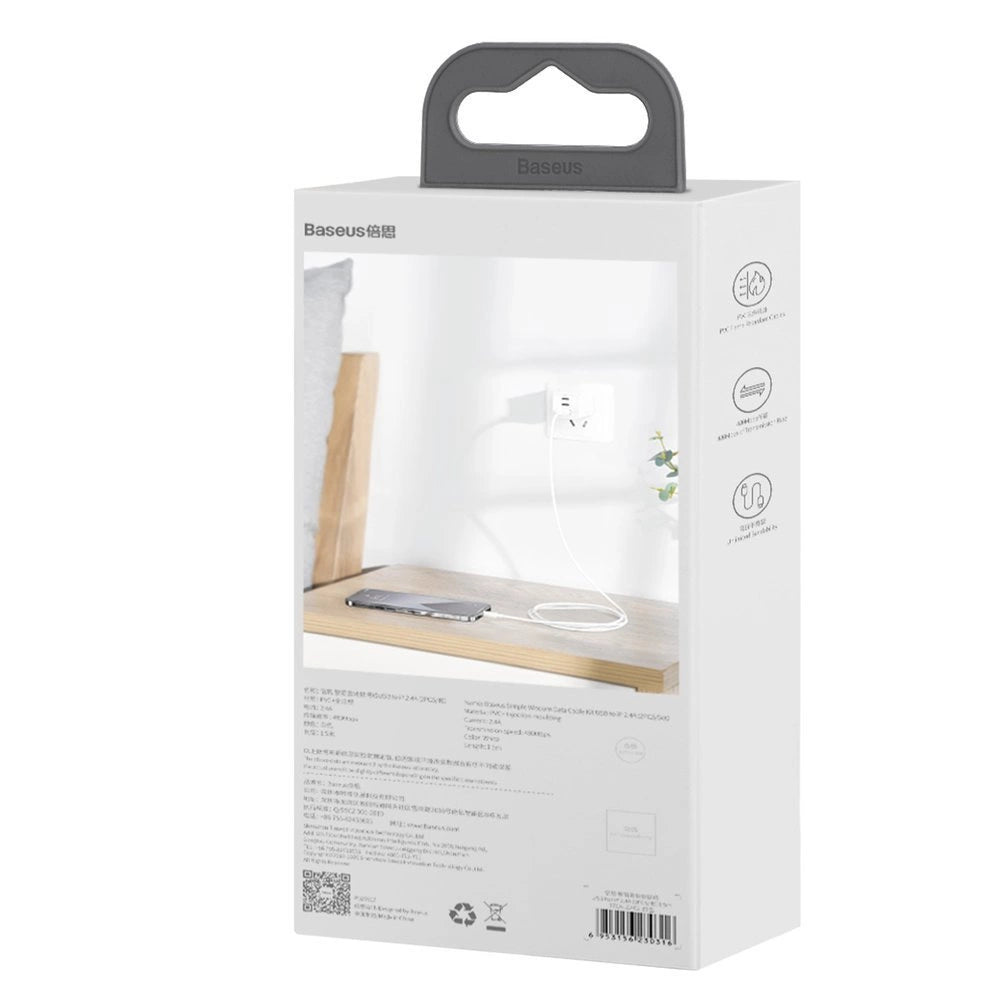 Baseus 2x USB - Lightning Schnellladekabel 1,5 m weiß (TZCALZJ-02)