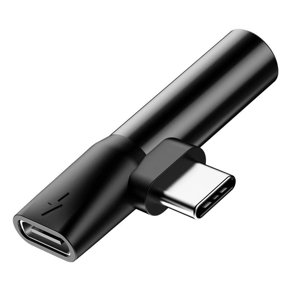 Baseus Audio Converter L41 Adapter von USB-C auf USB-C-Anschluss + 3,5-mm-Kopfhöreranschluss schwarz (CATL41-01)