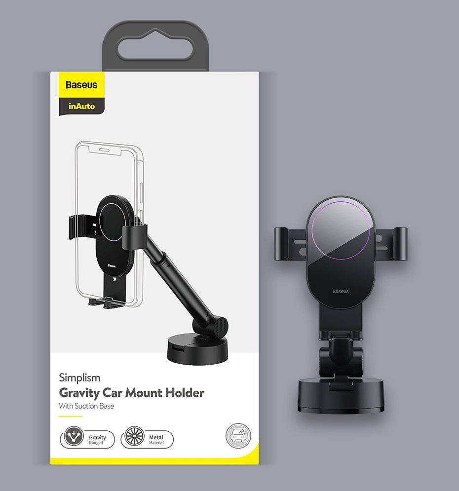 Baseus Auto Halter Armaturenbrett Windschutzscheibe Halterung Gravity Automatischer schwarz (SUYL-JY01)