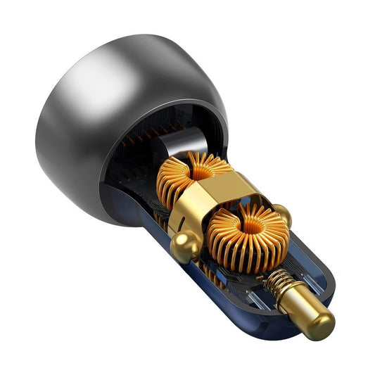 Baseus Auto-Ladegerät USB / USB Typ C 65 W 5 A SCP Quick Charge 4.0+ Power Delivery 3.0 LCD Bildschirm + USB Typ C - USB Typ C kabel transparent (CCKX-C0A)