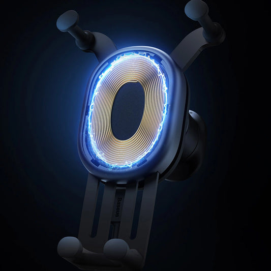 Baseus Autohalterung mit integriertem 15-W-Induktionsladegerät für Lüftungsschlitze in Schwarz