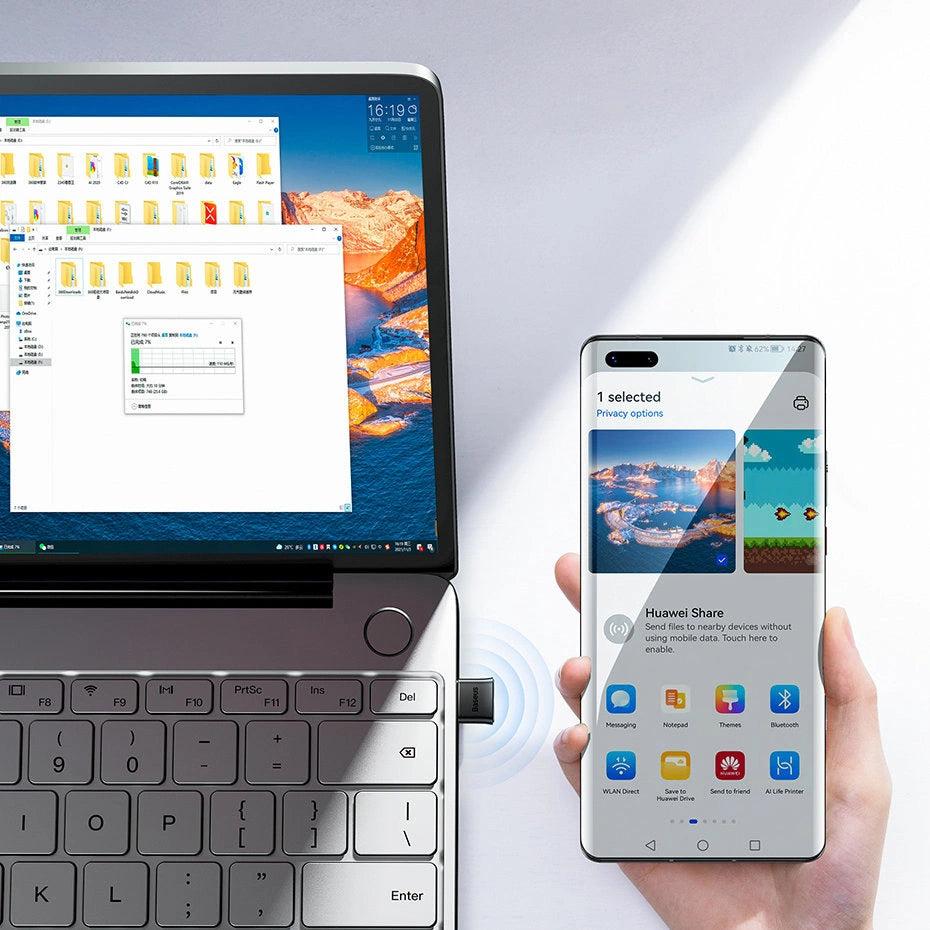 Baseus BA04 Mini Bluetooth 5.0 USB Adapter Empfänger Sender für Computer schwarz (ZJBA000001)