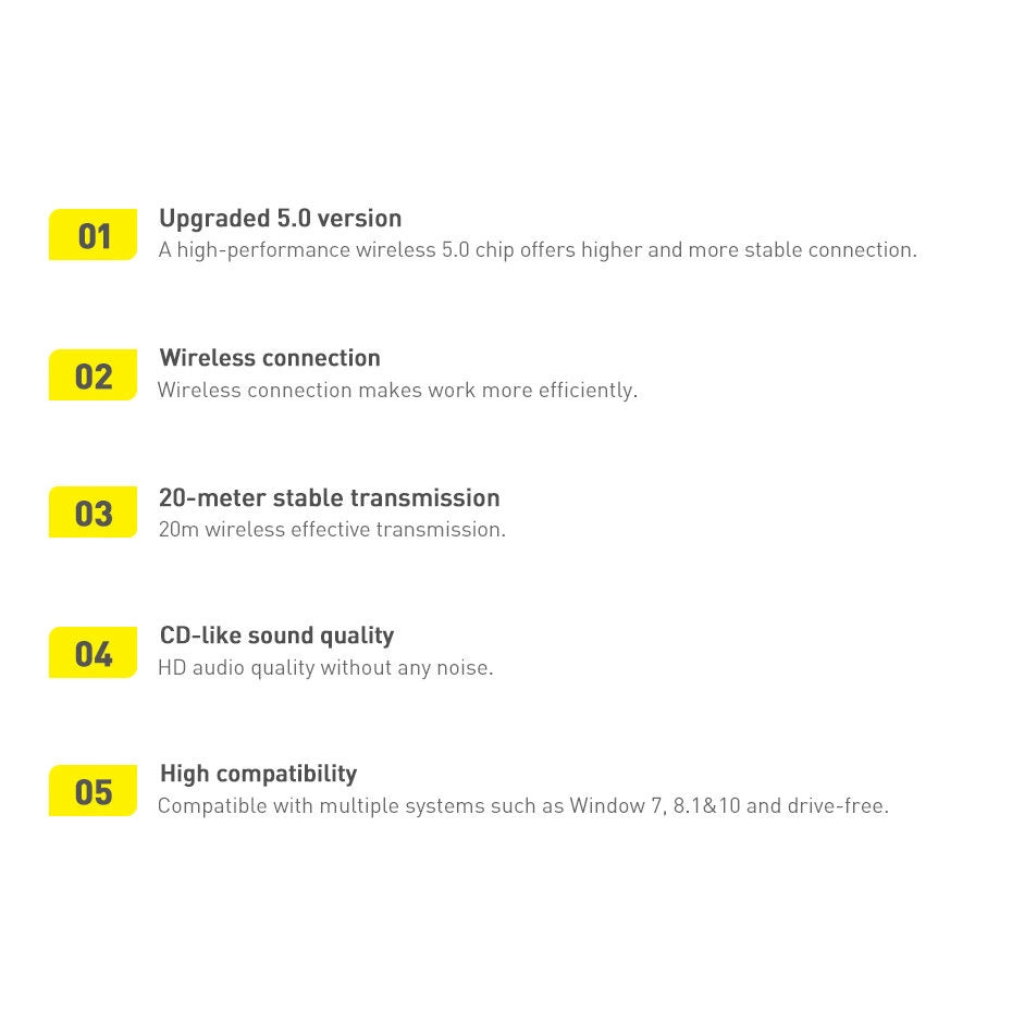 Baseus BA04 Mini Bluetooth 5.0 USB Adapter Empfänger Sender für Computer schwarz (ZJBA000001)