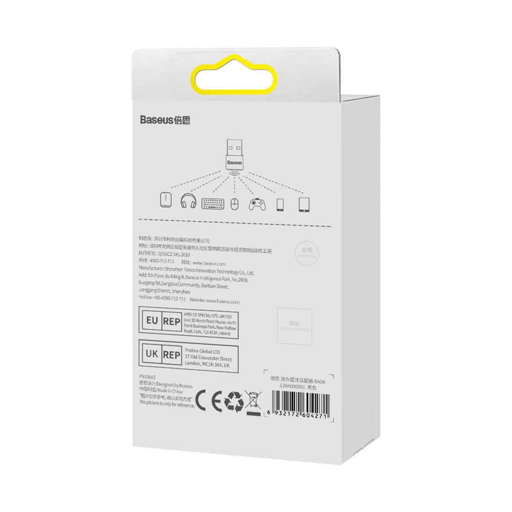 Baseus BA04 Mini Bluetooth 5.0 USB Adapter Empfänger Sender für Computer schwarz (ZJBA000001)