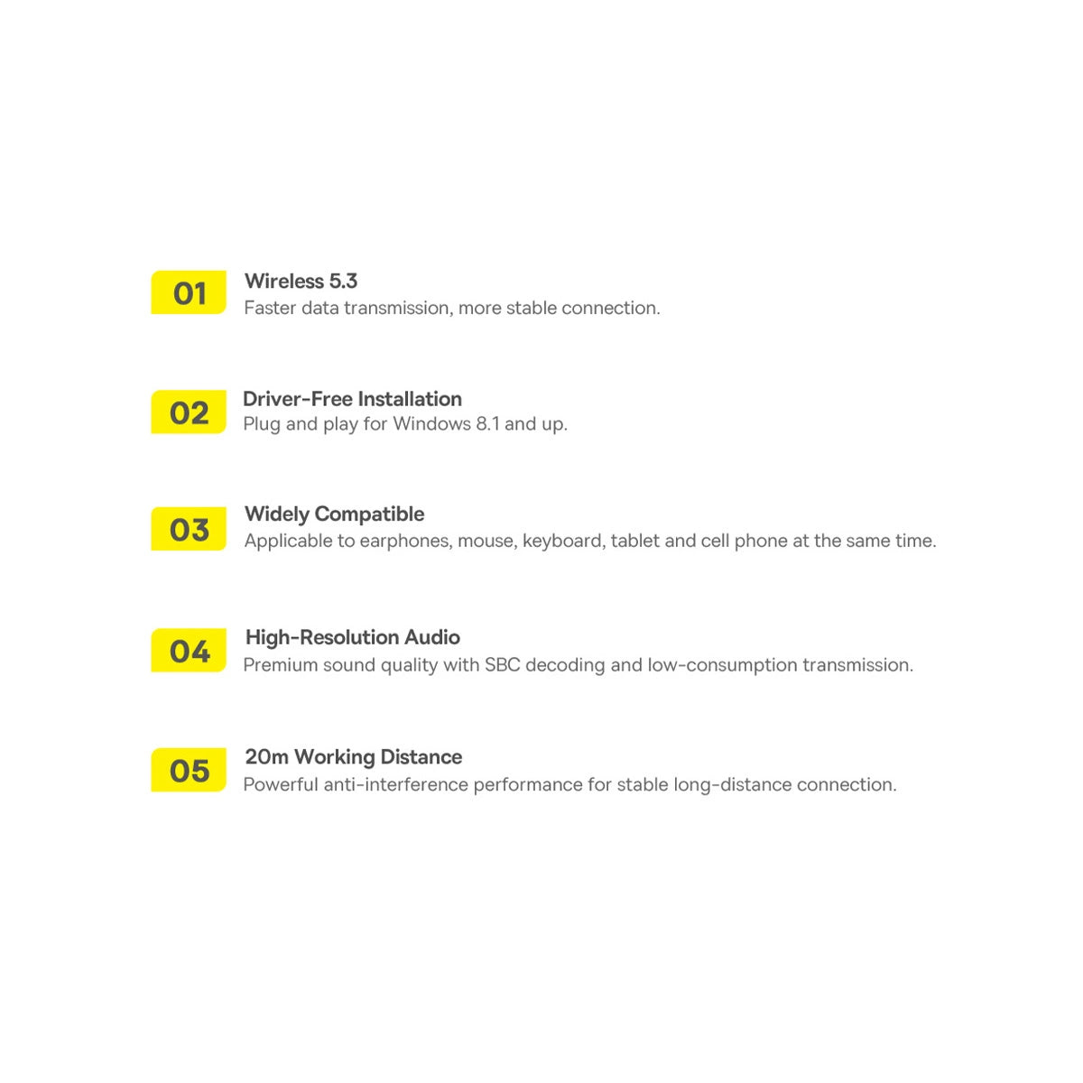 Baseus BA07 Bluetooth-USB-Adapter – Schwarz