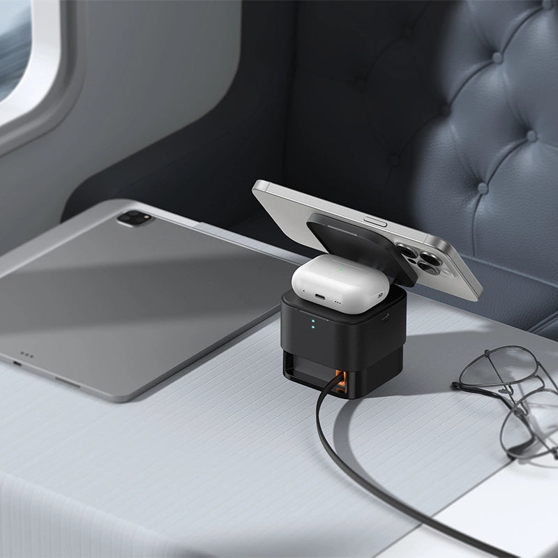 Baseus BS-W531 MagSafe / Qi USB-C 20W 2-in-1 Kabelloses Ladegerät - Schwarz