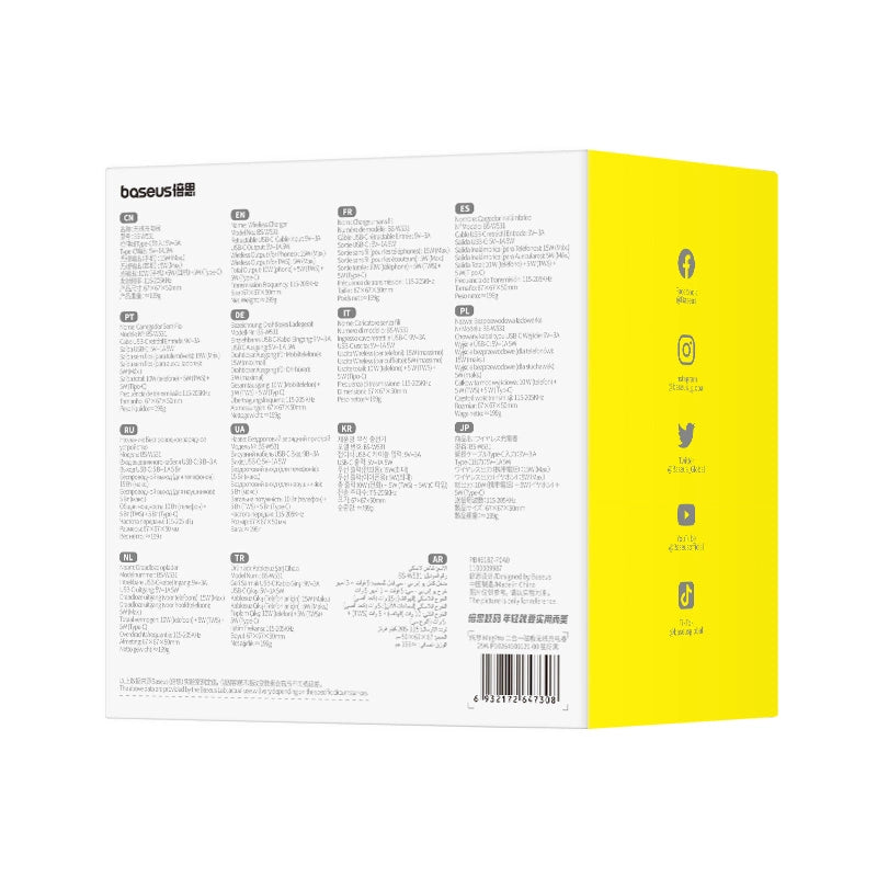 Baseus BS-W531 MagSafe / Qi USB-C 20W 2-in-1 Kabelloses Ladegerät - Schwarz