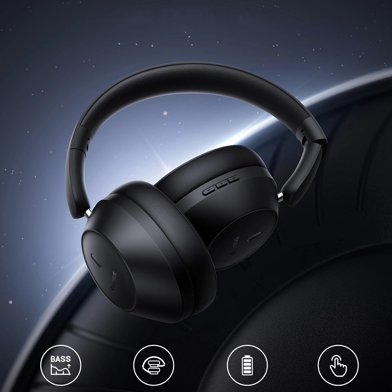Baseus Bass 30 Max On-Ear-Bluetooth 5.3-Funkkopfhörer – Schwarz