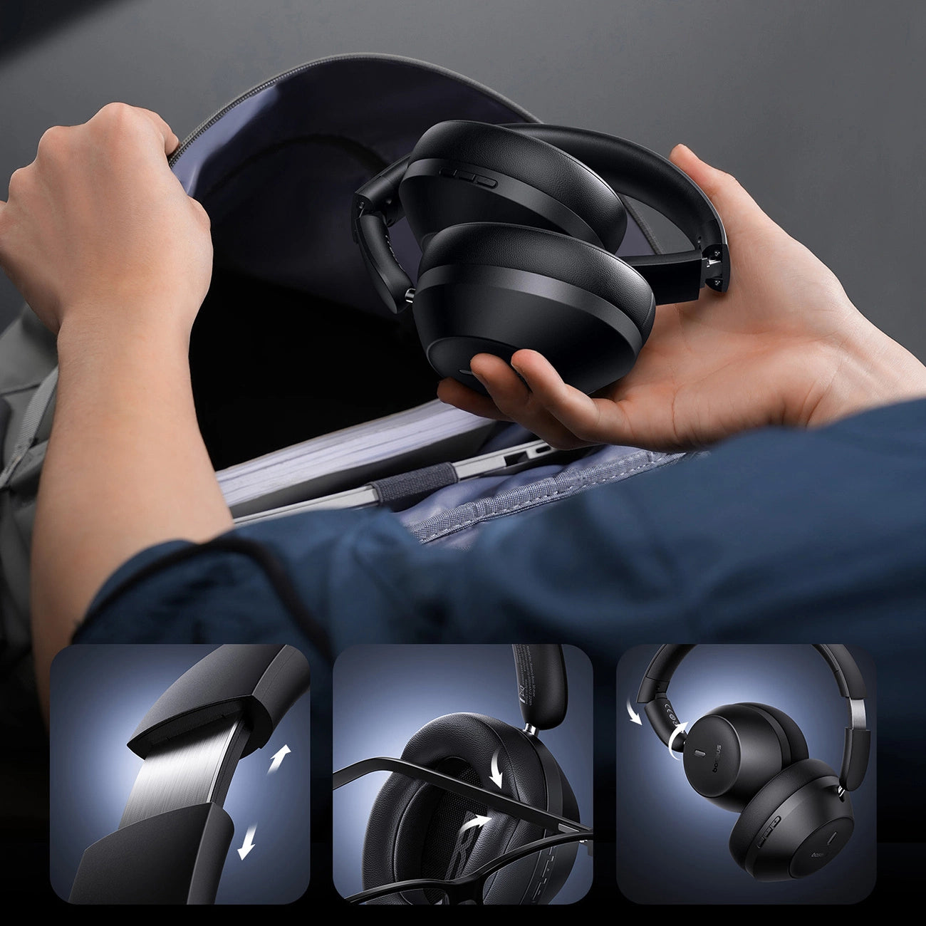 Baseus Bass 30 Max On-Ear-Bluetooth 5.3-Funkkopfhörer – Schwarz