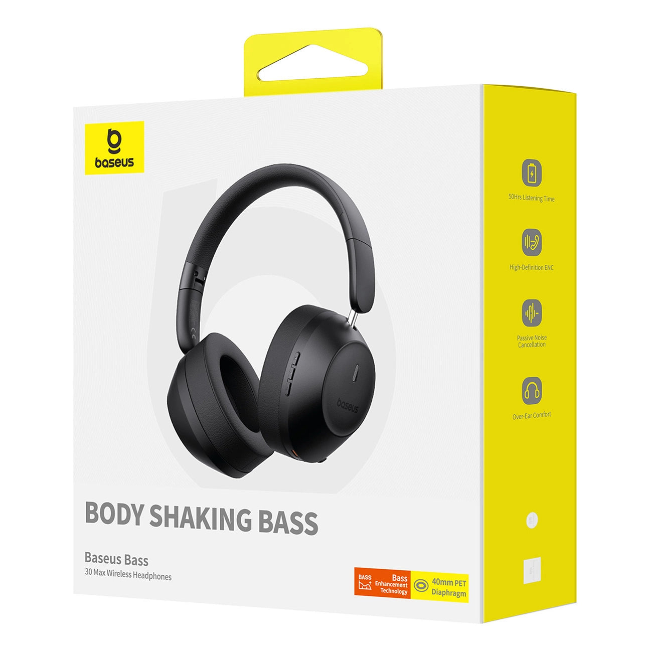 Baseus Bass 30 Max On-Ear-Bluetooth 5.3-Funkkopfhörer – Schwarz