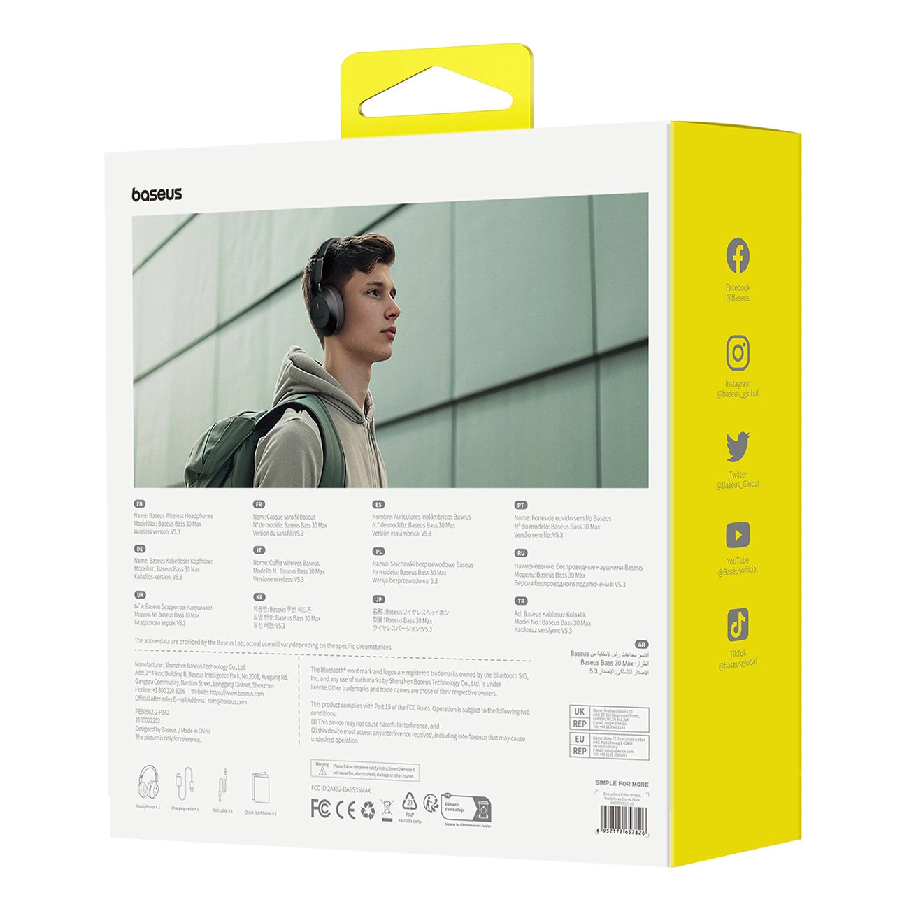 Baseus Bass 30 Max On-Ear-Bluetooth 5.3-Funkkopfhörer – Schwarz