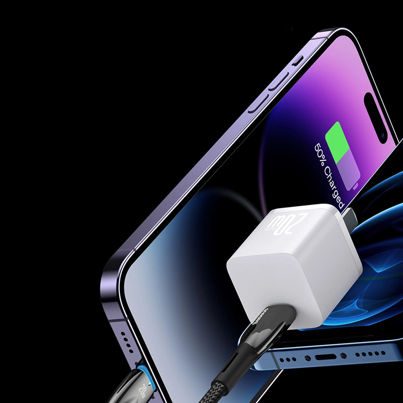 Baseus CADH000002 Lightning – USB-C PD-Kabel 20 W 480 Mbit/s 1 m – Weiß