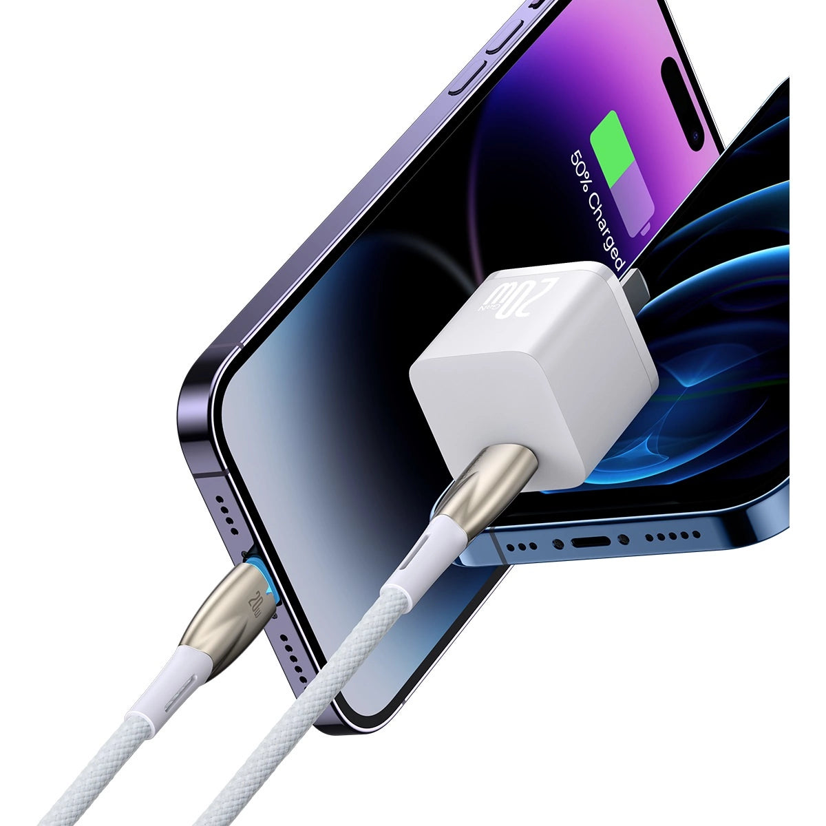 Baseus CADH000002 Lightning – USB-C PD-Kabel 20 W 480 Mbit/s 1 m – Weiß
