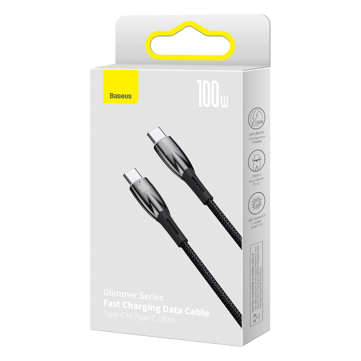 Baseus CADH000701 USB-C – USB-C PD-Kabel 100 W 5 A 480 Mbit/s 1 m – Schwarz