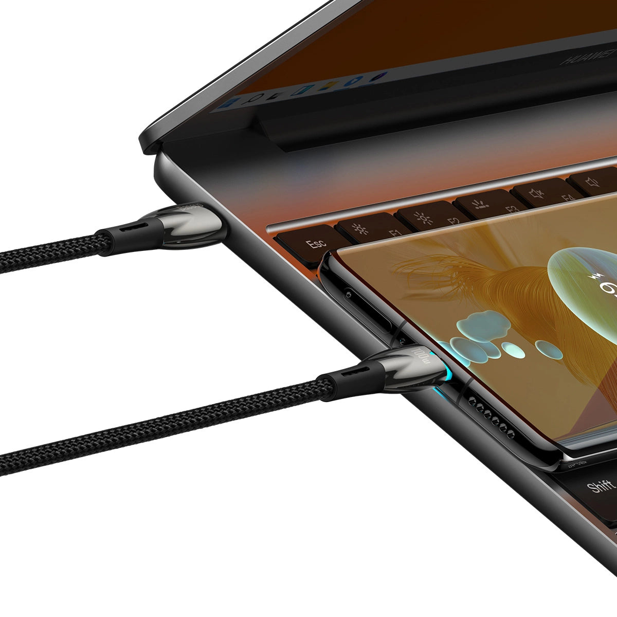 Baseus CADH000701 USB-C – USB-C PD-Kabel 100 W 5 A 480 Mbit/s 1 m – Schwarz