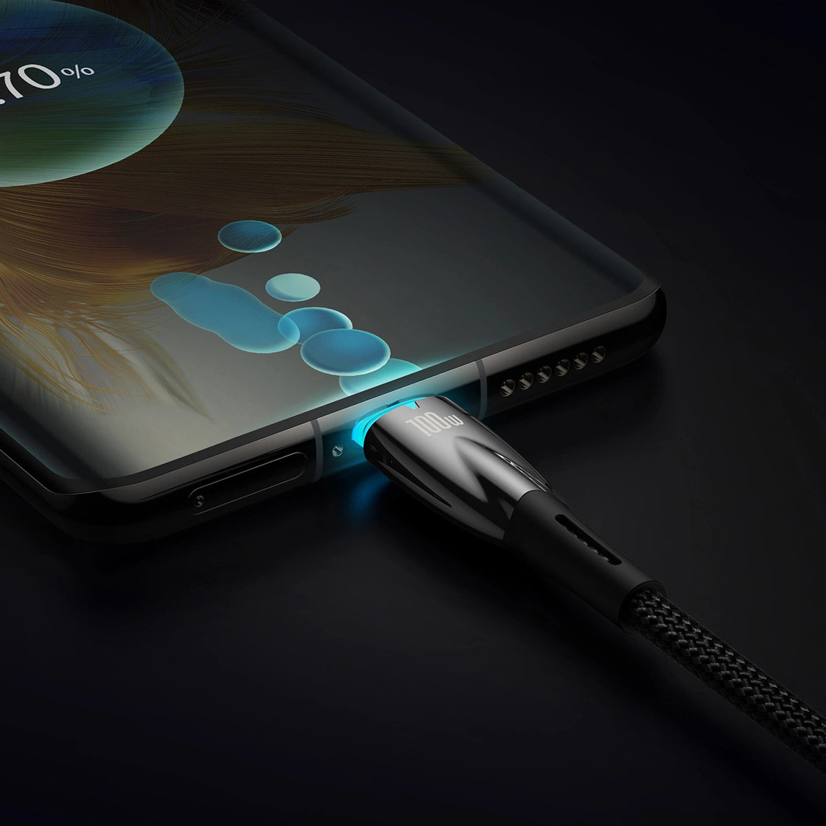 Baseus CADH000701 USB-C – USB-C PD-Kabel 100 W 5 A 480 Mbit/s 1 m – Schwarz