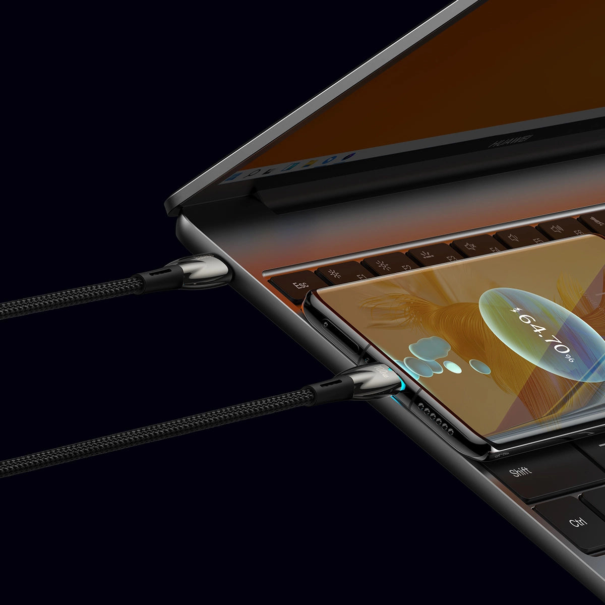 Baseus CADH000701 USB-C – USB-C PD-Kabel 100 W 5 A 480 Mbit/s 1 m – Schwarz