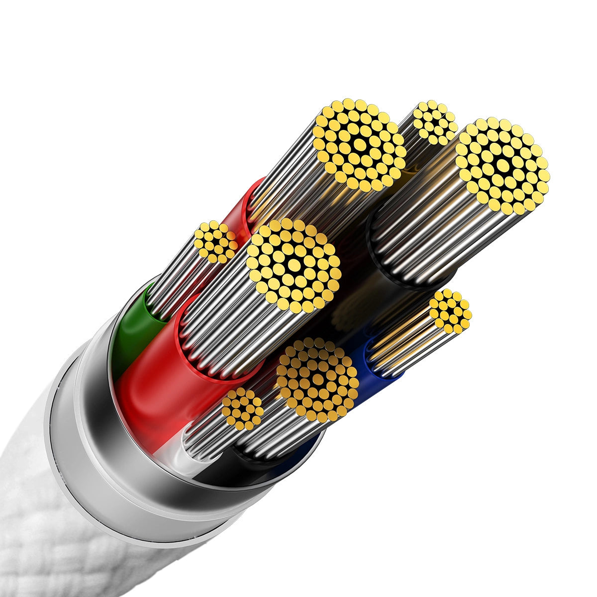 Baseus CADH000802 USB-C – USB-C PD-Kabel 100 W 5 A 480 Mbit/s 2 m – Weiß